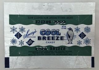 Vintage Cool Breeze Foil Candy Bar Wrapper Circa 1930 - 40