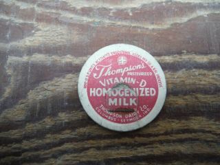 Vintage Thompson Dairy Milk Bottle Cap Columbus Seymour Indiana Nr