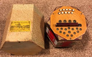 Antique Tone King Concertina Accordion Made In Germany