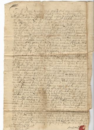 Antique 1735 Weston Ma Colonial Massachusetts American Land Deed Paper Document