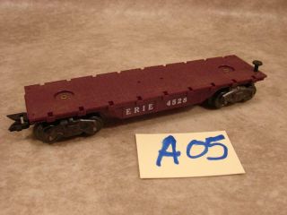 A05b Vintage Marx O Scale Train Flatbed Car Erie 4528