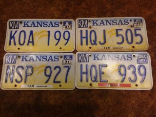 Kansas License Plates Wheat 2000 2001 4 Truck Car