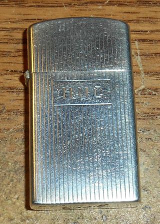 1958 Zippo Slim Sterling Silver Lighter/very Rare