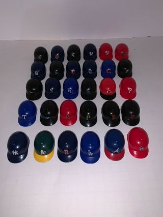 Complete Set Of 30 Mlb Team Mini Baseball Batting Helmets Gumball Machine Sz