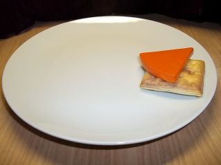 Cheese & Crackers Fake Food Plate Vintage Realistic Life Size Faux Artificial