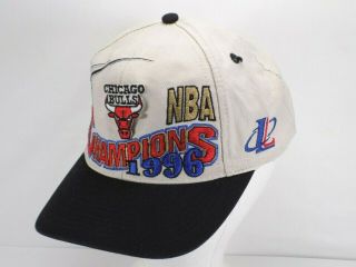 Chicago Bulls 1996 Champions Hat Vintage Snapback Nba Basketball Logo Athletic