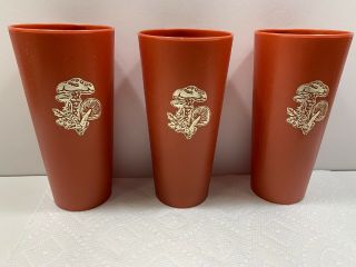Nasco Magic Mushroom Tumblers Plastic Drinking Cups Set Of 3 Vintage 1970 