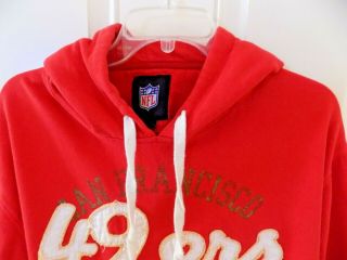 San Francisco 49ers Red Vintage Looking Hoodie Sweatshirt Size L Official NFL 3