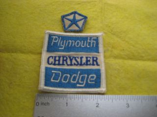 Vintage Plymouth Chrysler Dodge Set Mopar Dealer Service Uniform Hat Patch
