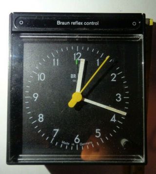 Rare Retro Vintage Braun Reflex Alarm Light Travel Clock 4775 Germany Modernist