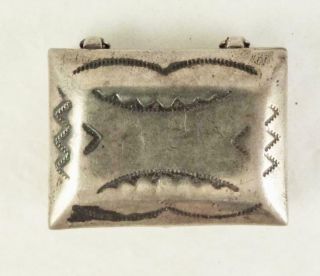Vintage Navajo Native American Sterling Silver Hand Made Pill /trinket Box