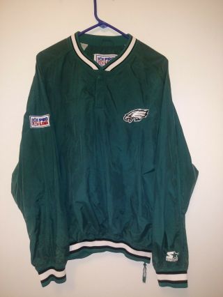 Vintage Philadelphia Eagles Starter Jacket Pullover Size Xl