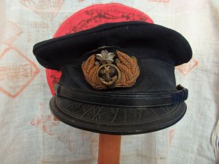 Antique Japan World War 2 Ww2 Japanese Navy Officer Rare Cap Hat W/name