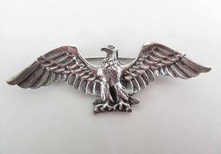 Antique Tiffany & Co.  Sterling Silver American Eagle Brooch / Pin W/ M Date Mark