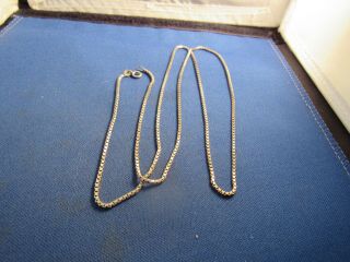 Vintage Sterling Silver 28 " Box Chain Necklace Italy