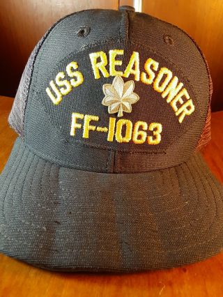Uss Hat Reasoner Ff - 1063 U.  S.  Navy Ship Military Ball Cap Vintage Made In Usa