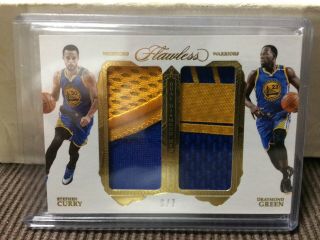 Stephen Curry & Draymond Green 2016 - 17 Flawless Dual 2 Color Patch 6/7