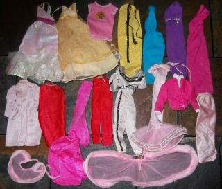Barbie Doll Clothes - 18pc Assorted Age Vintage Clothing Outfits