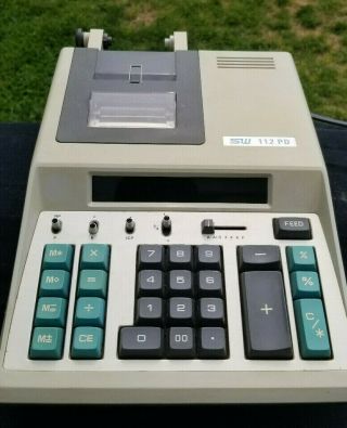 Vintage Swintec Electronic Printing Calculator Adding Machine Model 112pd