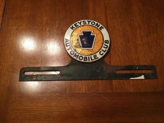 Vintage Keystone Automobile Club License Plate Topper