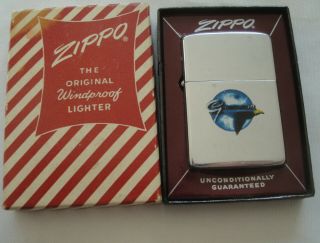 Vintage 1961 Grumman Town & Country Zippo Lighter in Candy Striped Box 2