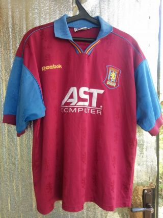 Rare Aston Villa Reebok Home Shirt Jersey 95 - 96 - 97 Seasons Size Xl