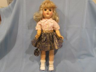 Vintage Ideal Toni Doll P - 19 W/ Outfit,  19 " Blonde Face Hard Plastic