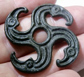 Extremely Rare Anglo - Danish Viking Norse Raven Wheel Amulet – Huggin And Muninn