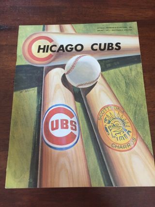 Chicago Cubs 1971 Spring Official Program & Scorecard Scored Vs White Sox