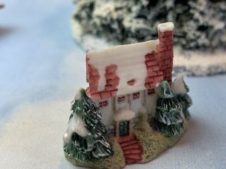 Vintage Miniature Dollhouse Holiday Winter Snow Covered House Custom Wood Box