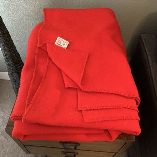 Vintage Faribo Wool Blanket Red Large “88 X 91 Usa