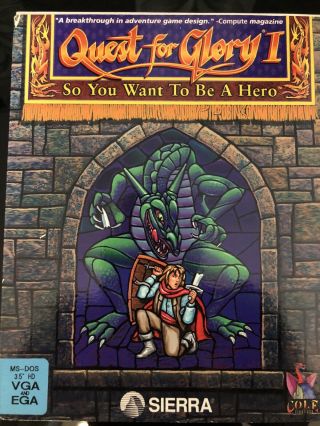 Vintage Sierra Pc Game Quest For Glory I So You Want To Be A Hero