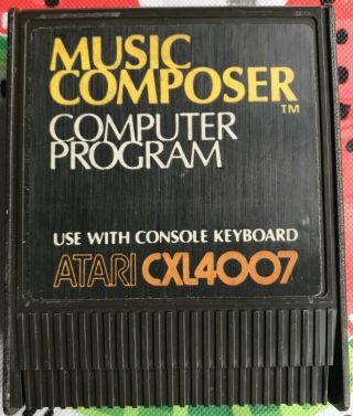 Vintage Atari Game Cartridge For 400 800 1200 Xe Xl Music Composer Cxl4007