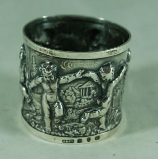 Victorian Silver Cherub Napkin Ring A & J Zimmerman Birmingham 1890 29g DZX008 2