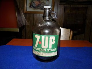 Vintage,  7up Fountain Syrup,  1 Gallon Glass Bottle,  Rochester Mn.