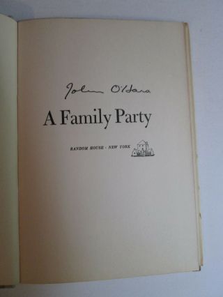 1956 A Family Party by John O ' Hara First Edition HB DJ 3
