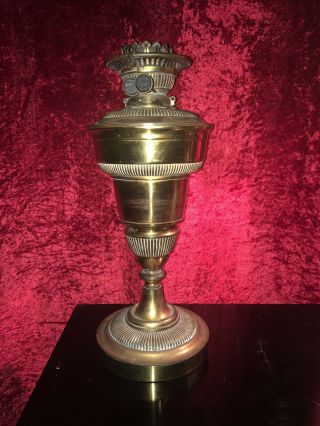 Antique Victorian Messenger Brass Oil Lamp Base & Burner