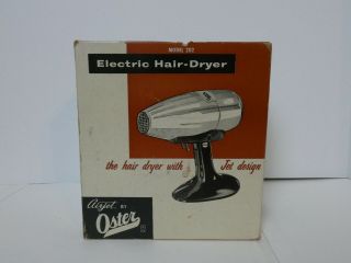 Vintage Oster Airjet Chrome Electric Hair - Dryer Model 202 Box