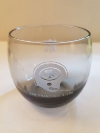 San Francisco 49ers Vintage Glass Cup Tumbler Nfl Football Rare Bowl Euc