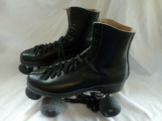 Vintage Black Boots Roller Skates Mens Size 8 Sure Grip X6l