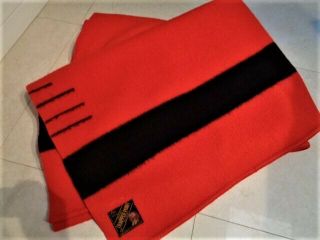 Vintage Trapper Point Blanket Red England 100 Wool 3.  5 Point 60 X 90 "