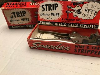 Vintage Speedex Wire & Cable Stripper With Orginal Box,  Price Sticker & Papers