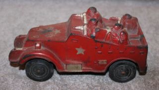 Vintage Sun Rubber Toy Red Army Scout Vehicle