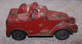VINTAGE SUN RUBBER TOY RED ARMY SCOUT VEHICLE 2