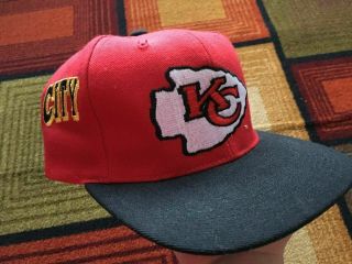 Vintage Kansas City Chiefs Sports Specialties Wool Snapback Hat Pro Line Script 3