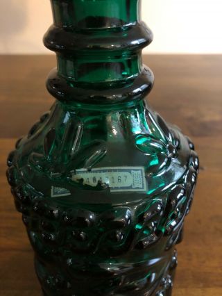 Vintage Green Jim Beam Decanter Liquor Bottle w/Stopper 3