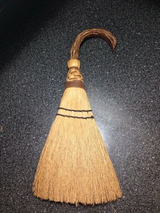 Rare Antique Vintage Authentic Primitive Pantry Handmade Whisk Broom Brush 14 "