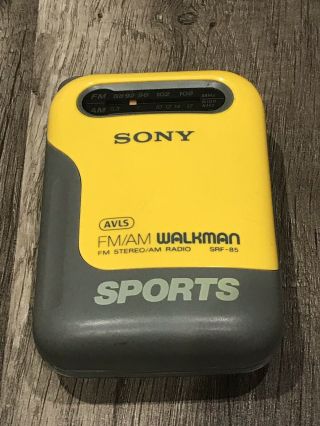Vintage Sony Avls Fm/am Walkman Sports Stereo Radio Srf - 85
