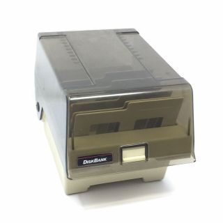 Vintage Disk Bank 5.  25 Computer Floppy Disk File Storage Case 5 1/4 " Dividers
