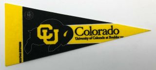 University Of Colorado Cu Buffaloes Buffs Mini Pennant Black Gold Felt/wool